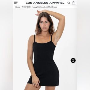 Heavy rib spaghetti mini dress